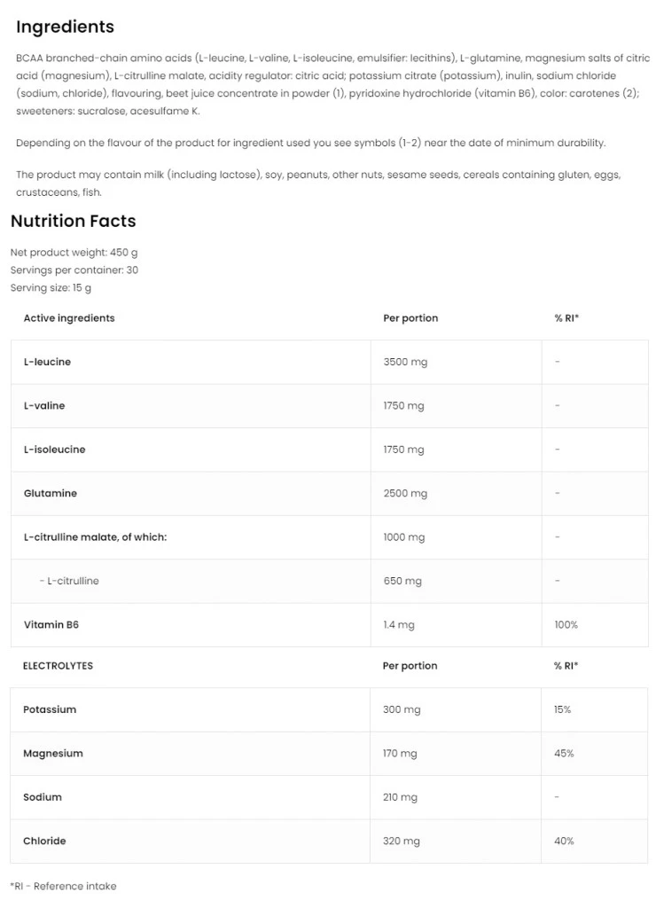 OstroVit - OstroVit BCAA Advanced (450 g, Melónová voda) – Obrázok 2