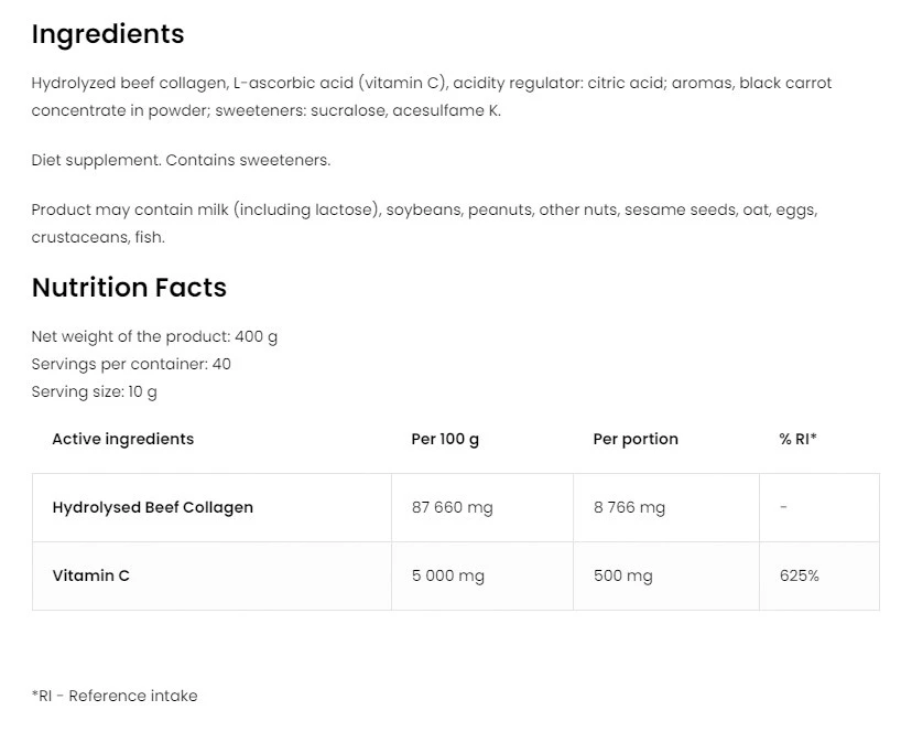 OstroVit - Kolagén + Vitamín C (400 g, Kola & Rum) – Obrázok 2