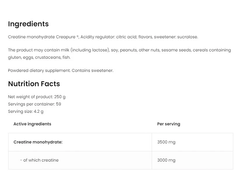 OstroVit - OstroVit Kreatín Monohydrát (Creapure®) (250 g, Cola & Rum) – Obrázok 5