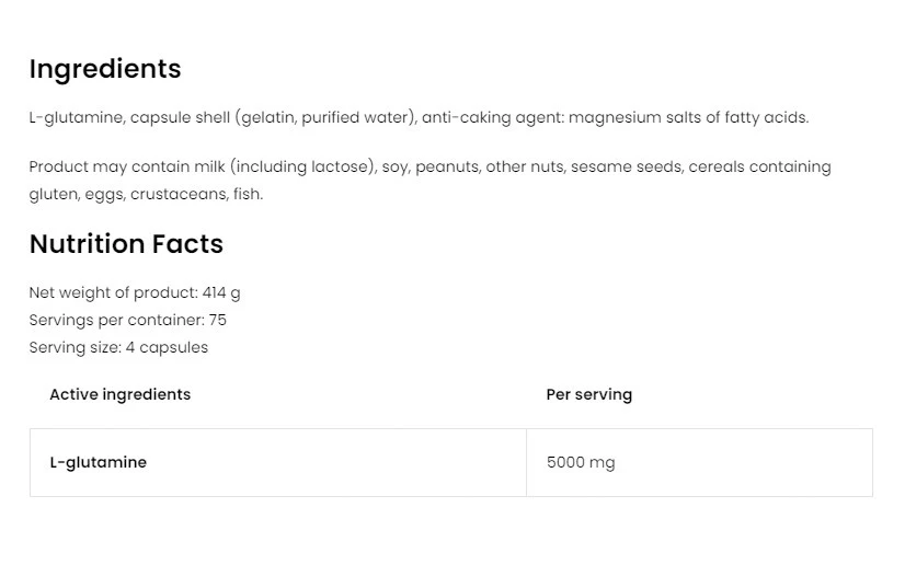 OstroVit - OstroVit Glutamín 5000 mg (300 kapsúl) – Obrázok 4
