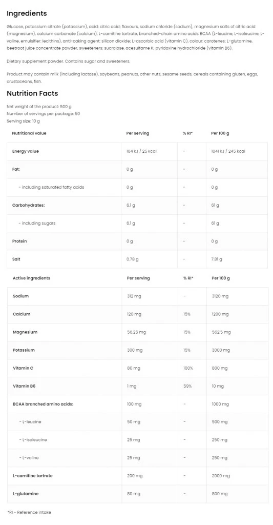 OstroVit - Izotonický prášok OstroVit (500 g, pomaranč) – Obrázok 7