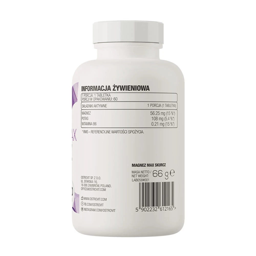 OstroVit - OstroVit Magnez MAX Skurcz (60 tabliet) – Obrázok 4