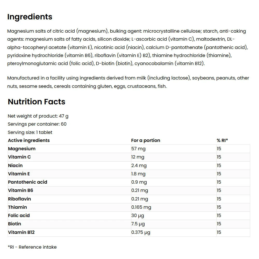 OstroVit - OstroVit Magnez MAX + Vitamín (60 tabliet) – Obrázok 5