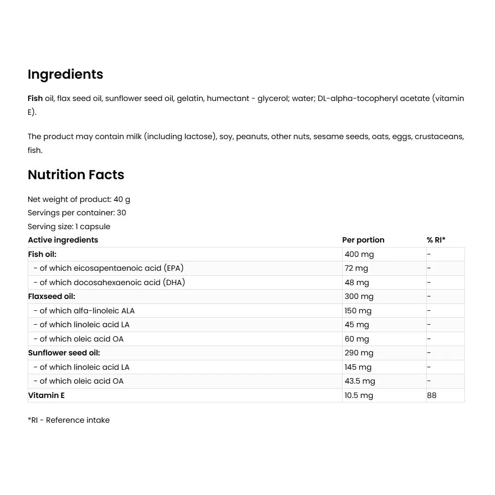 OstroVit - OstroVit Omega 3-6-9 (30 kapsúl) – Obrázok 5