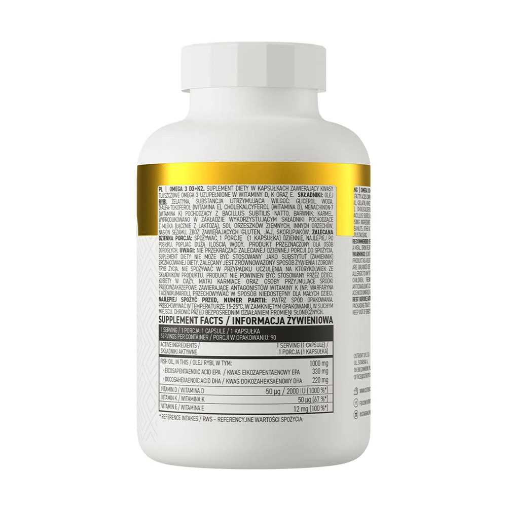 OstroVit - OstroVit Omega 3 D3 + K2 (90 kapsúl) – Obrázok 4