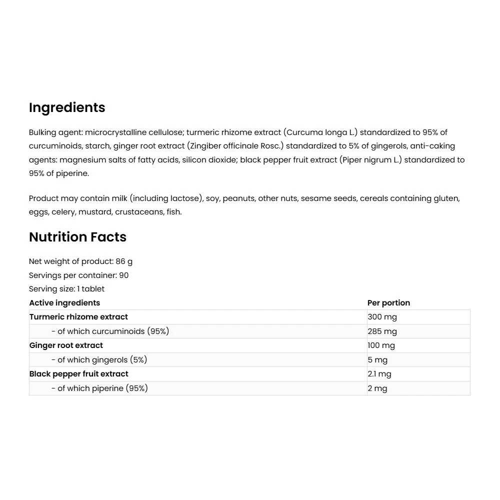 OstroVit - Kurkuma + Čierny korenie + Zázvor (90 tabliet) – Obrázok 2