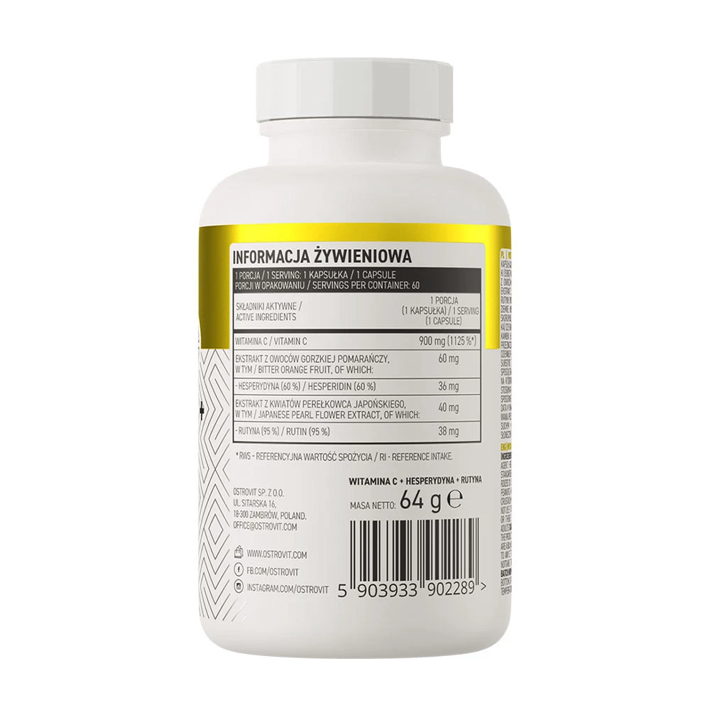 OstroVit - Vitamín C + Hesperidín + Rutín (60 kapsúl) – Obrázok 6