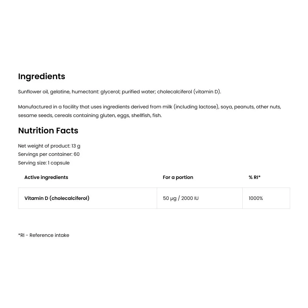 OstroVit - OstroVit Vitamín D3 2000 IU (60 mäkkých kapsúl) – Obrázok 5