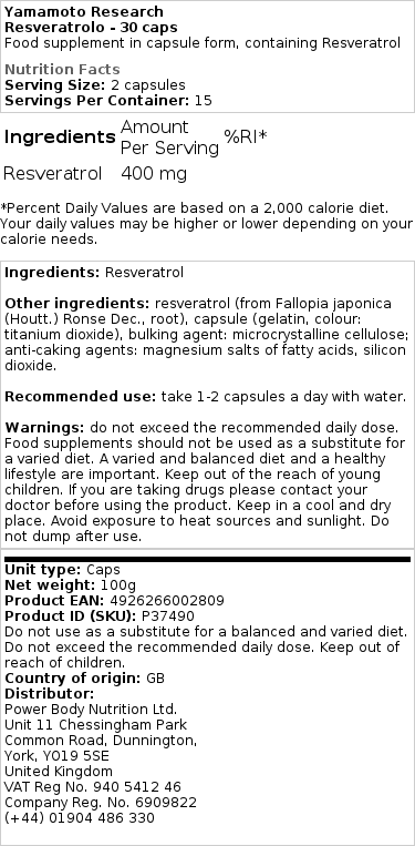 Resveratrol - 30 kapsúl – Obrázok 2