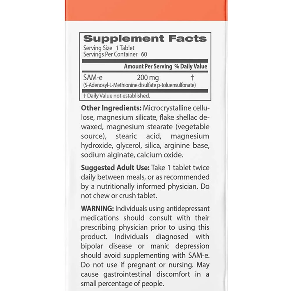 SAM-e, 200 mg - 60 tabliet – Obrázok 2