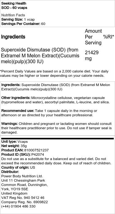 SOD - 60 vegetariánskych kapsúl – Obrázok 2