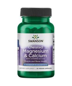Swanson - SWANSON Chelátovaný horčík a vápnik Albion s vitamínmi D-3 a K-2