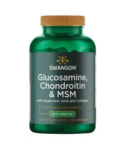 Swanson - SWANSON Glukozamín, Chondroitín, MSM, Kyselina hyalurónová, Kolagén