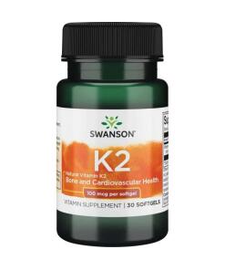 Vitamín K2 - Prírodný, 100 mcg - 30 mäkkých kapsúl