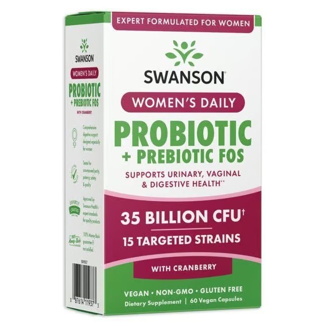 Swanson - SWANSON Denný probiotik + prebiotik pre ženy, 60 kapsúl