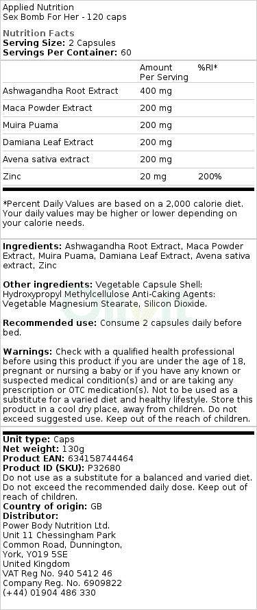 Sex Bomb pre ňu - 120 kapsúl – Obrázok 2
