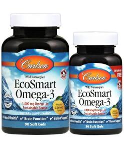 EcoSmart Omega-3, 1000 mg s príchuťou prírodného citróna - 90 + 30 mäkkých kapsúl