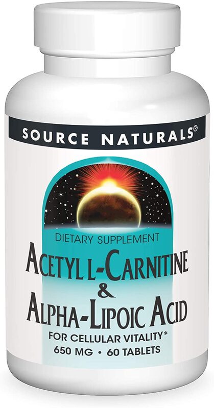 Source Naturals Acetyl-L-karnitín a alfa-lipoová kyselina 650 mg, 60 vegetariánskych tabliet – Obrázok 2