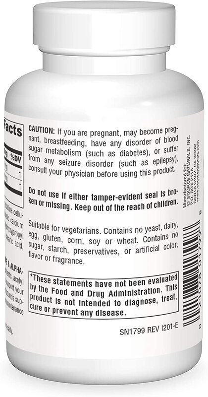 Source Naturals Acetyl-L-karnitín a alfa-lipoová kyselina 650 mg, 60 vegetariánskych tabliet – Obrázok 4