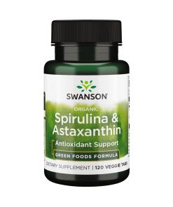 Spirulina & Astaxantín, organické - 120 rastlinných tabliet