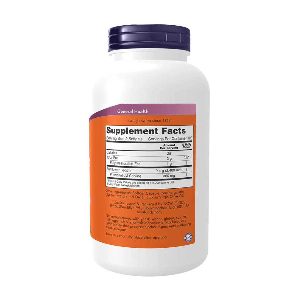 Slnečnicový lecitín, 1200 mg - 200 mäkkých kapsúl – Obrázok 4