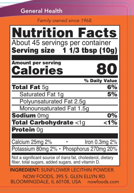 Slnečnicový lecitín, čistý prášok - 454 g – Obrázok 3