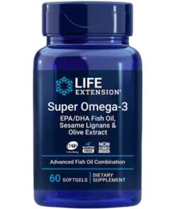 Life Extension - Super Omega-3 Plus EPA/DHA Rybí olej s lignanmi zo sezamu a extraktom z olív vo forme mäkkých kapsúl