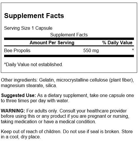 Swanson Včelí propolis 550 mg, 60 kapsúl – Obrázok 3