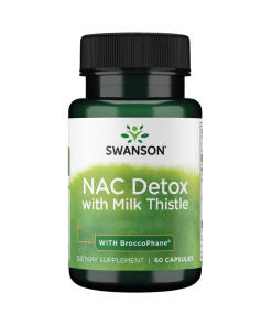 Swanson NAC Detox Depot s ostropestrecem mariánskym a brokolicovým extraktom Broccophane, 60 kapsúl