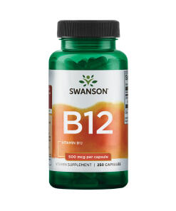 Swanson Vitamín B12 500 mcg, 250 kapsúl