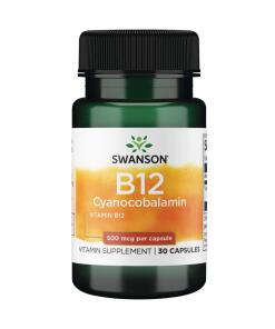 Swanson Vitamín B12 Kyanokobalamín 500 mcg, 30 kapsúl