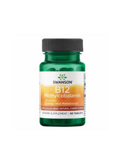 Vitamín B-12 Methylkobalamín, 2500 mcg, čerešňa - 60 tabliet
