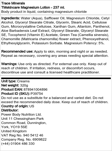 TMSkincare Magnéziové mlieko na pokožku - 237 ml