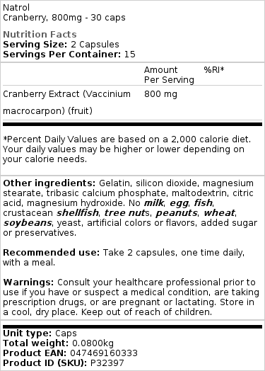 Brusnica, 800 mg - 30 kapsúl – Obrázok 2