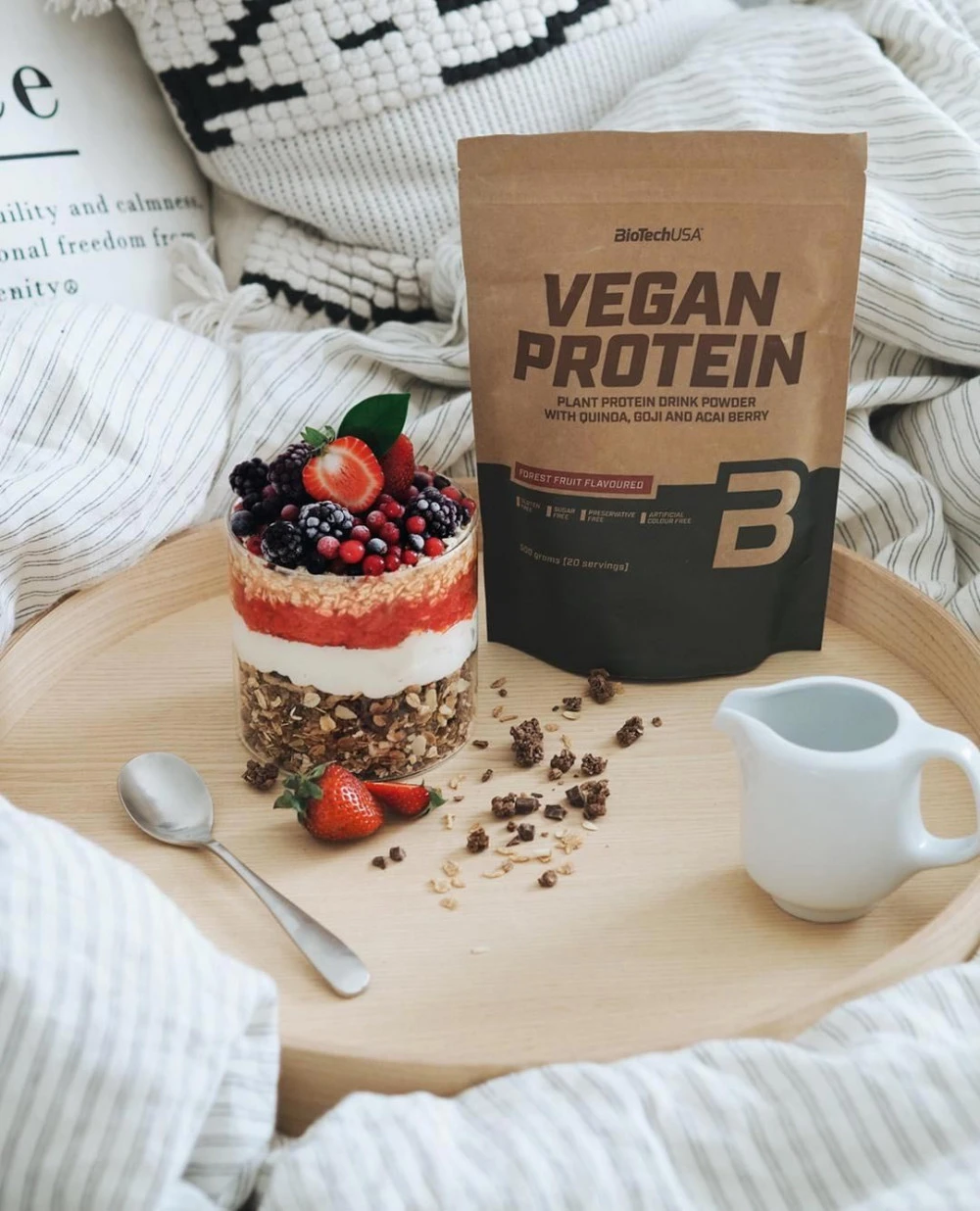 Vegánsky proteín, lesné ovocie - 500g – Obrázok 3