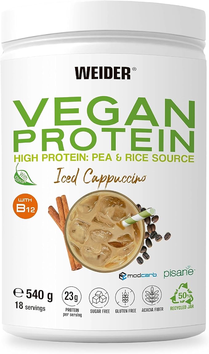 Weider - Veganský proteín, Iced Cappuccino - 540 g
