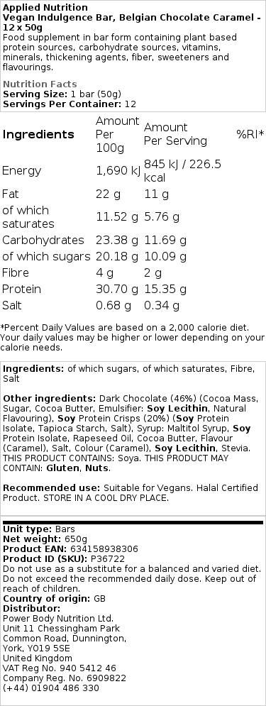 Vegánska tyčinka s belgickou čokoládovou karamelou - 12 x 50 g – Obrázok 2