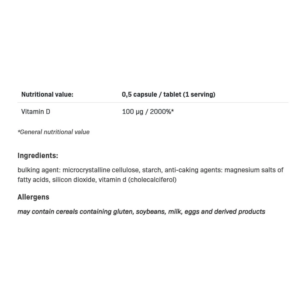 Vitamín D3 8000 - 120 tabliet – Obrázok 2