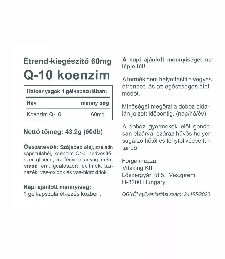 Vitaking - Koenzým Q-10 60 mg (60 mäkkých kapsúl)
