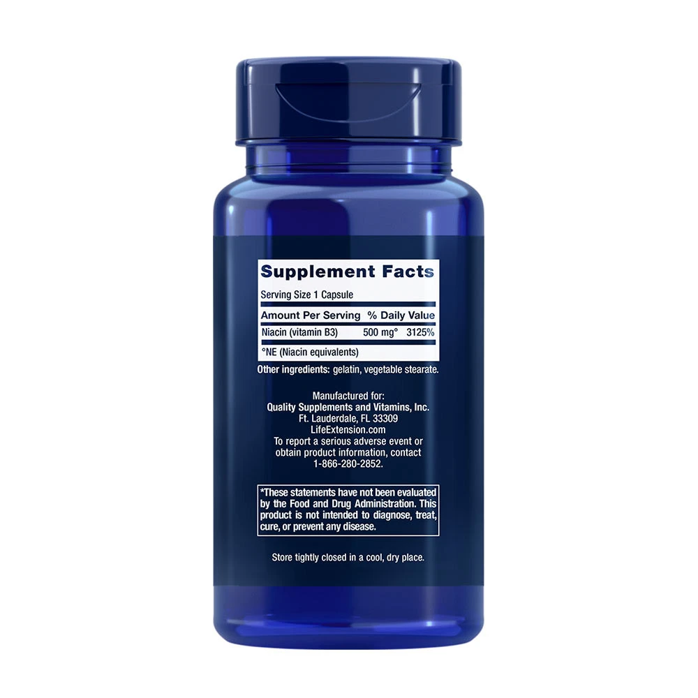 Vitamín B3 Niacín, 500 mg - 100 kapsúl – Obrázok 2