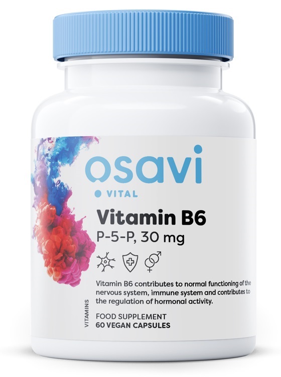 Vitamín B6, P-5-P, 30 mg - 60 vegánskych kapsúl