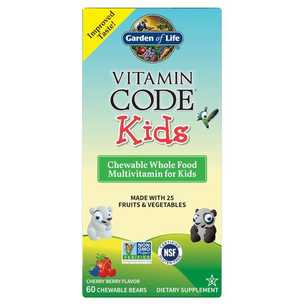 Vitamin Code Kids, žuvacie multivitamíny pre deti, čerešňa - 60 žuvacích tabliet