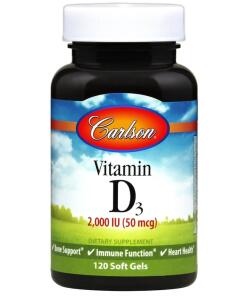 Vitamín D3, 2000 IU - 120 mäkkých kapsúl