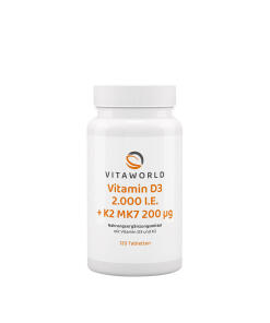 Vitaworld - Vitaworld Vitamín D3 2000 IU + K2 MK7 200 mcg (120 tabliet)