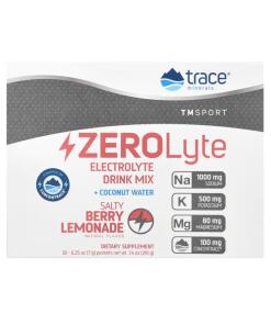 Trace Minerals - ZEROLyte, Slaný jahodovo-citronový limonád - 30 sáčkov