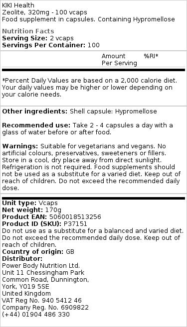 Zeolit, 320 mg - 100 kapsúl veganských – Obrázok 2