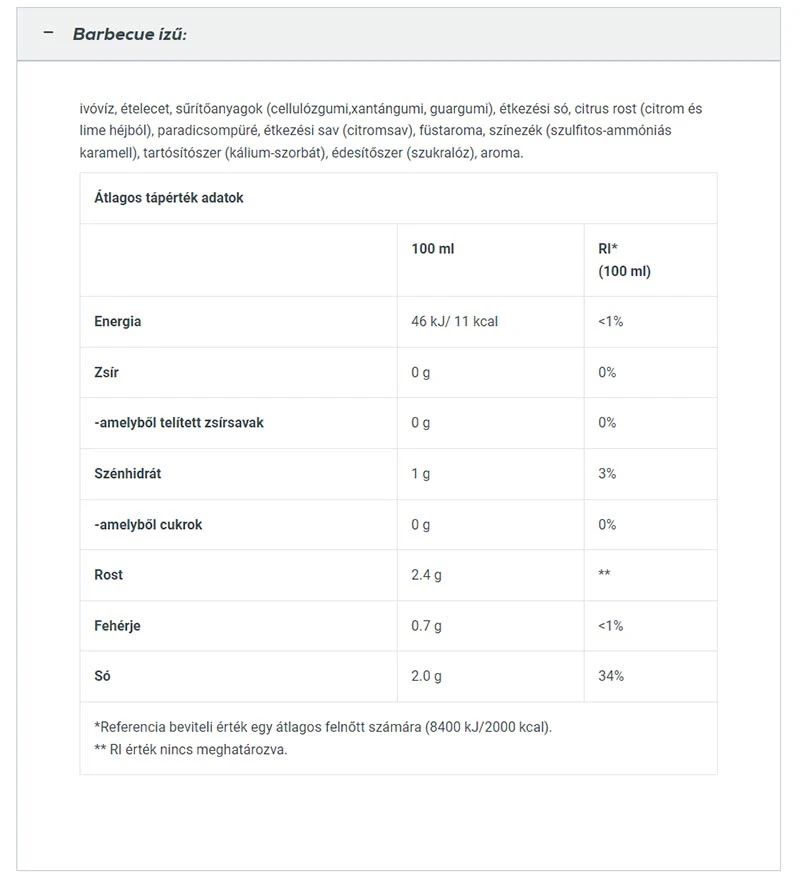 Omáčka Zero, Barbecue - 350 ml – Obrázok 2