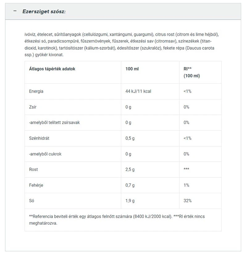 Omáčka Zero, Tisíc ostrovov - 350 ml – Obrázok 6