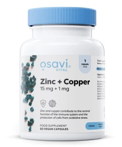 Osavi - Zinok + Meď, 15 mg + 1 mg - 60 vegánskych kapsúl