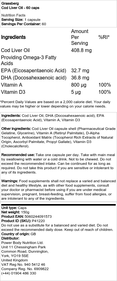 Tresčia pečeňový olej - 60 kapsúl – Obrázok 2